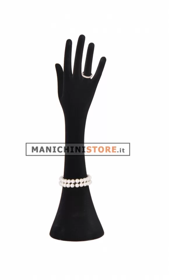 Mano portagioie in velluto nero cod.639 FL