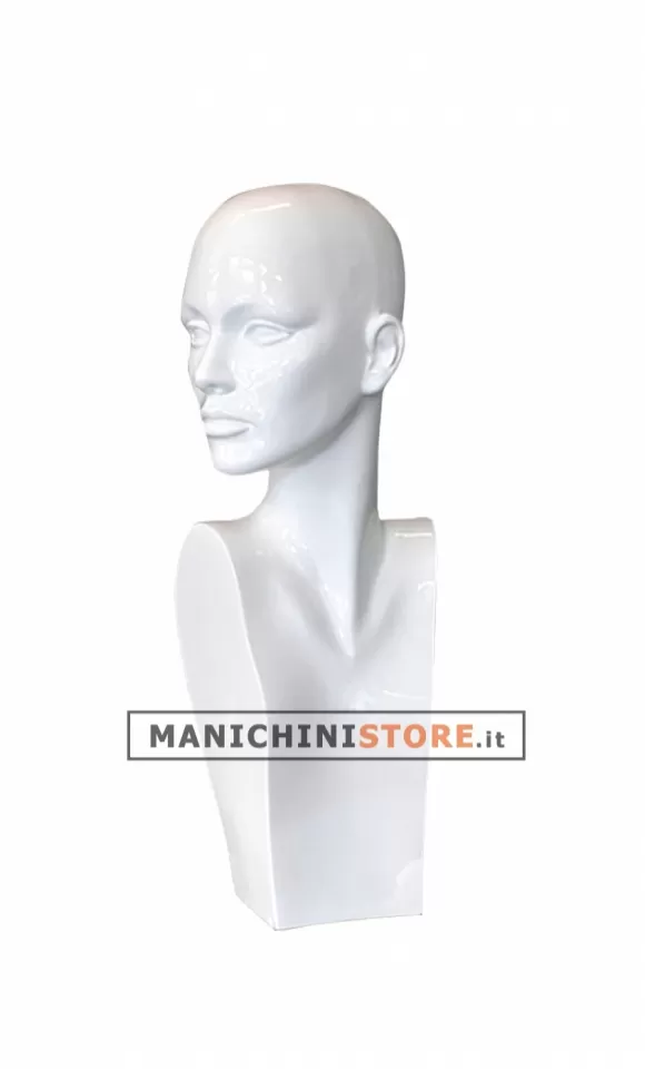 Testa donna realistica laccata bianca