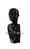 Testa donna realistica laccata nera