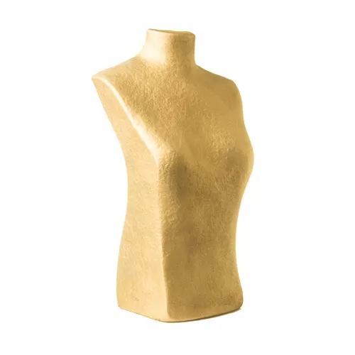 Torso display gioielli cartapesta oro
