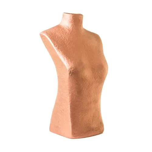 Torso display gioielli cartapesta rame