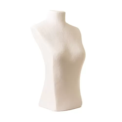 Torso display gioielli cartapesta bianco