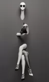Coppia di braccia espositive donna da muro