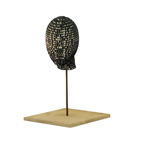 Testa in cartone con base - Nero