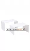 Tavolo espositore in Plexiglass bianco H 25 cm