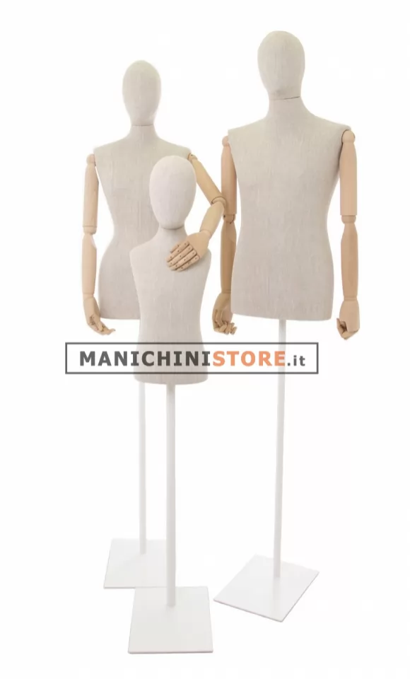 Famiglia di 3 busti sartoriali in lino