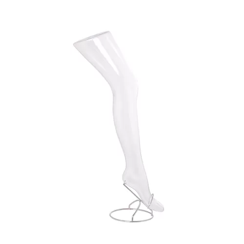 Gamba donna trasparente - espositore calze con piedistallo