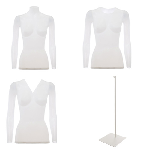 Kit di 3 busti donna per foto e-commerce con una base