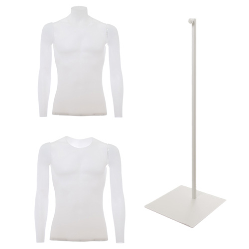 Kit di 2 busti uomo per foto e-commerce con una base