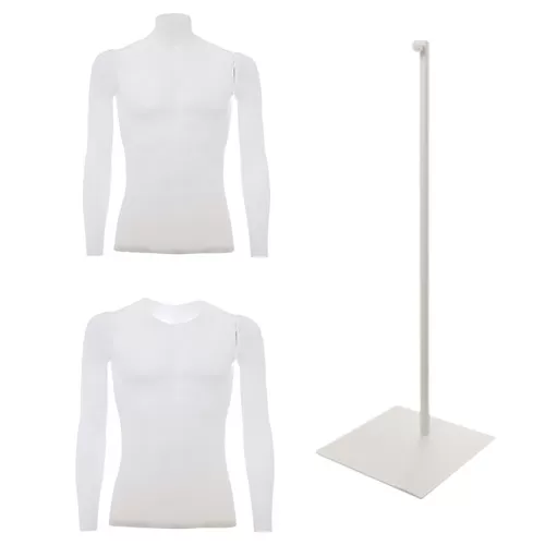 Kit di 2 busti uomo per foto e-commerce con una base