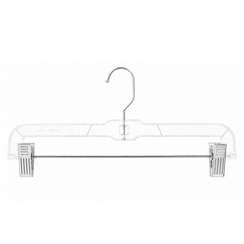 Clear Plastic Skirt and Pants Hanger with Adjustable Clips