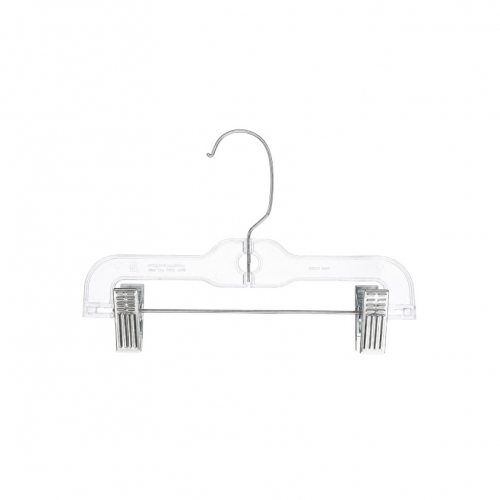 Clear Crystal Plastic Pants/Skirt Hanger with Clips - 28cm