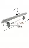 Gruccia legno pinza 40 cm - Bianco Venato