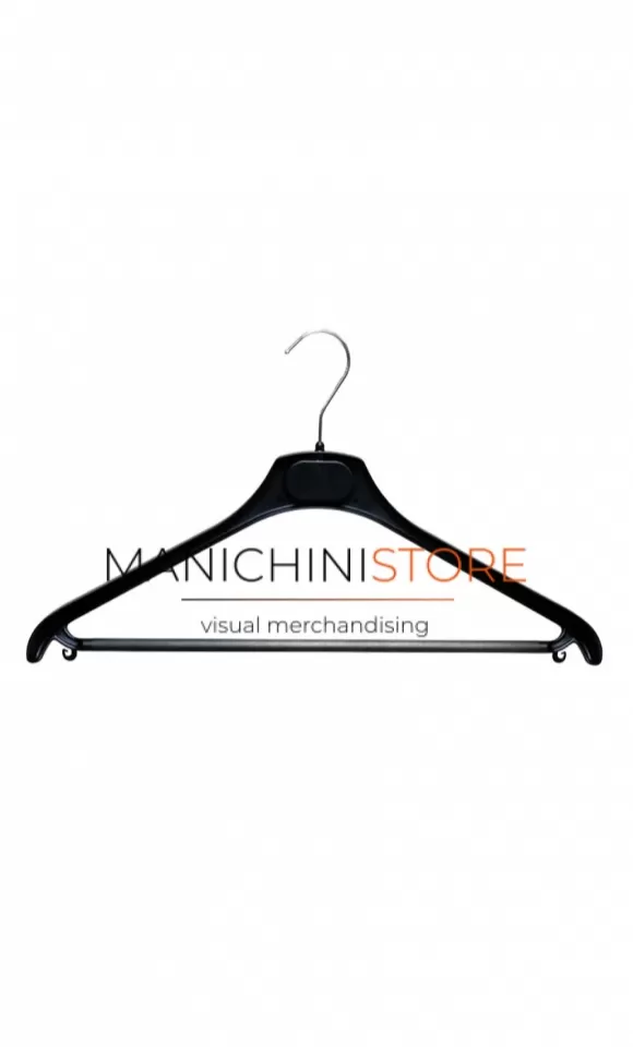 Gruccia plastica capospalla 42 x 1,5 cm - nera