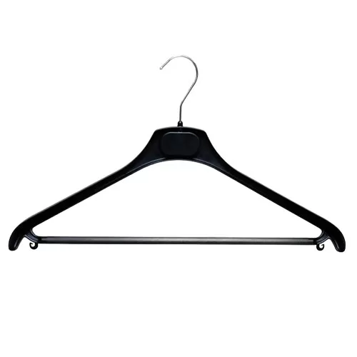Gruccia plastica capospalla 42 x 1,5 cm - nera