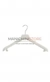 Gruccia plastica capospalla 42x5cm - bianco - con gancetti