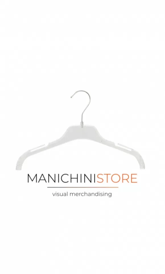 Gruccia capospalla in plastica con alette 33 cm - cristallo trasparente