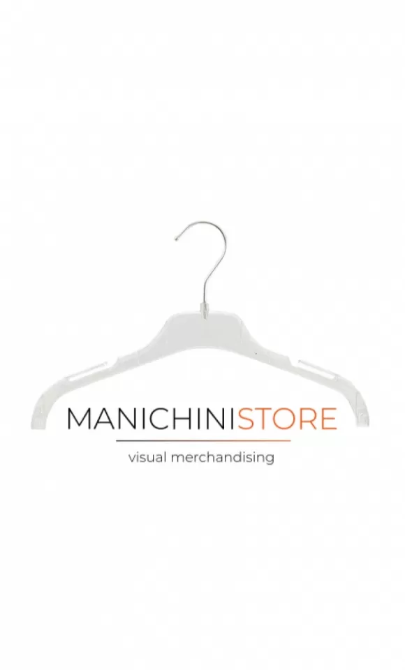 Gruccia capospalla in plastica con alette 38 cm - cristallo trasparente