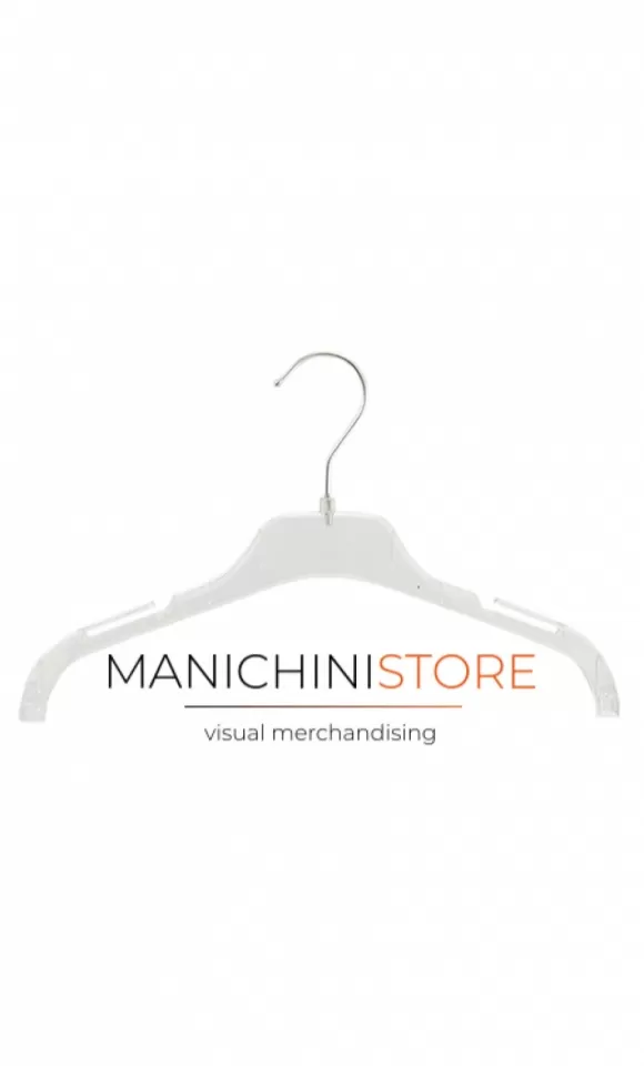 Gruccia capospalla in plastica con alette 42 cm - cristallo trasparente