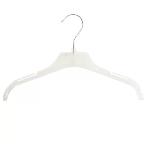 Gruccia capospalla in plastica con alette 38 cm - cristallo trasparente