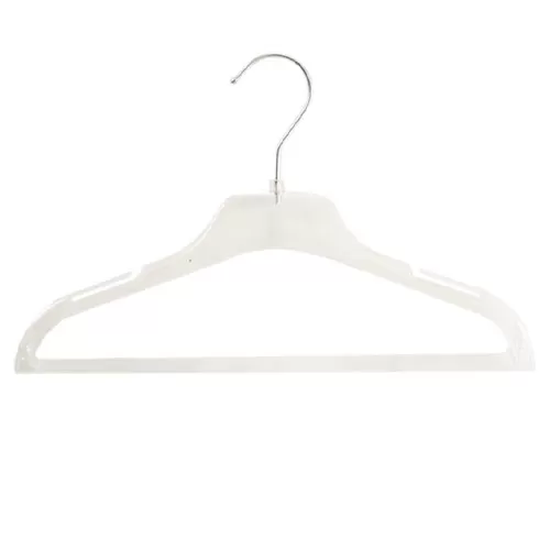Gruccia capospalla in plastica con alette e asta 33 cm - cristallo trasparente
