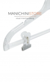 Plastic coat hanger with fins and trouser bar with clips 33 cm - transparent crystal