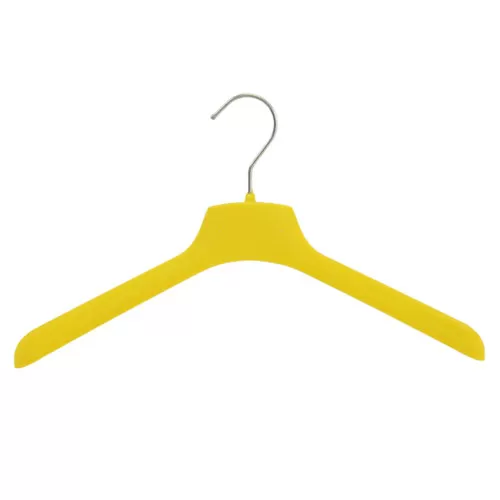 Gruccia plastica capospalla 38 x 3 cm - Velluto giallo