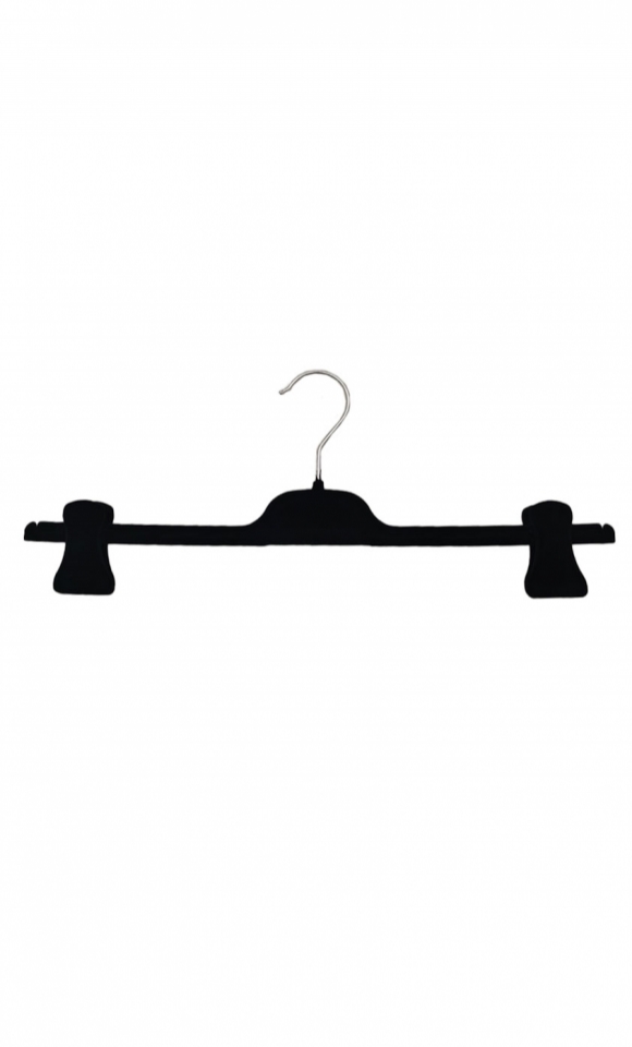Gruccia con pinza 40 x cm Velluto nero - con imperfezioni