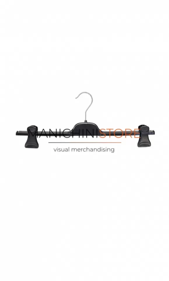 Noleggio gruccia appendiabito pinza 36 cm. Plastica Nera