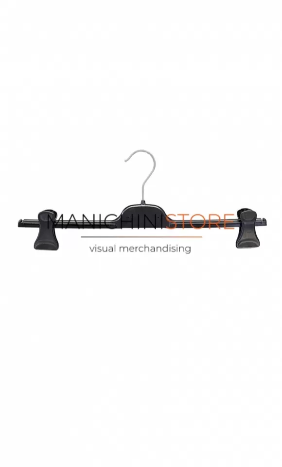 Gruccia appendiabito pinza 40 cm. Plastica Nera