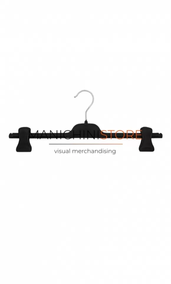 Gruccia appendiabito pinza 36 cm - Velluto nero