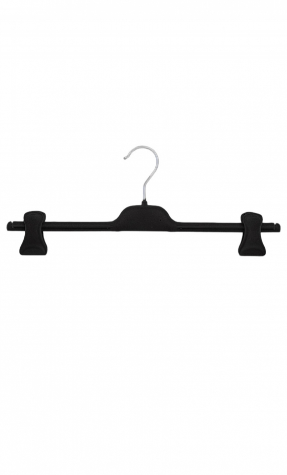 Gruccia appendiabito pinza 46cm. Velluto nero 