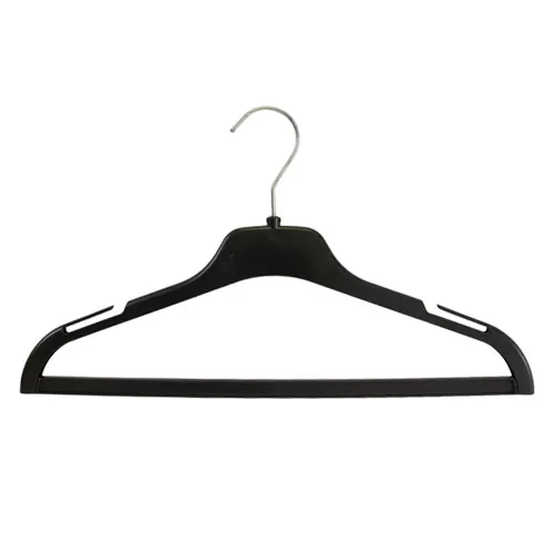 Gruccia capospalla in plastica con alette e asta 38 cm - nero