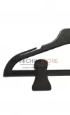 Gruccia capospalla in plastica con alette e asta con pinze 33 cm - nero