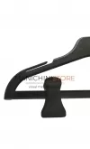 Gruccia capospalla in plastica con alette e asta con pinze 38 cm - nero