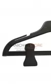Gruccia capospalla in plastica con alette e asta con pinze 42 cm - nero