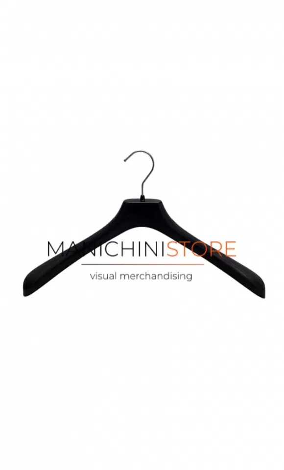 Gruccia plastica capospalla 42 x 5 cm - Plastica Nera