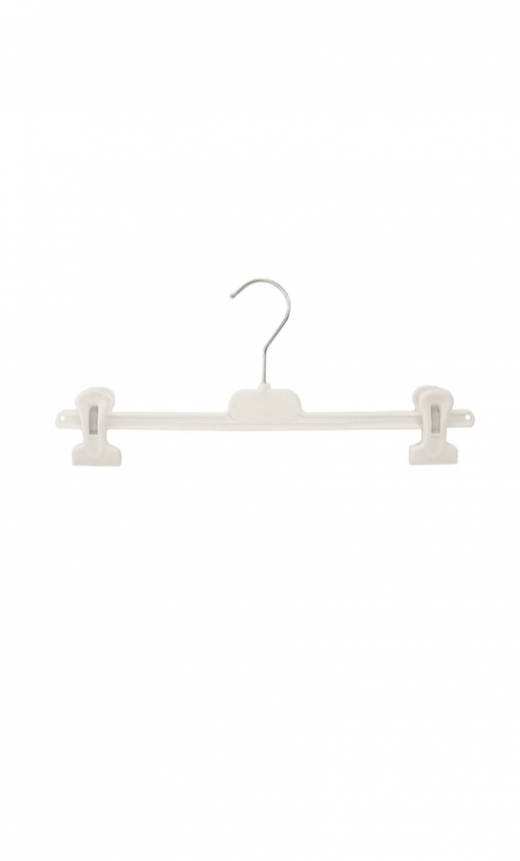 Gruccia plastica pinza 36 cm - Velluto bianco