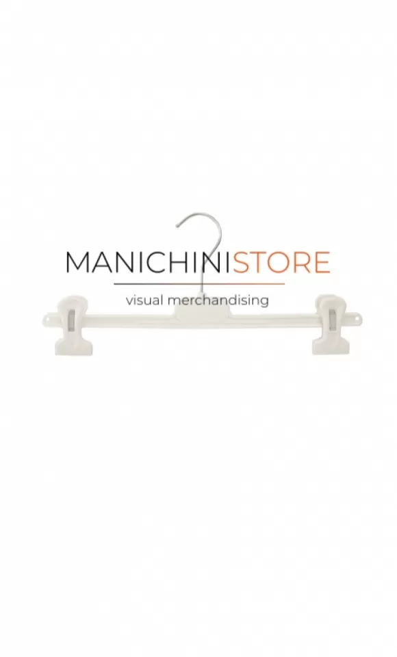 Gruccia plastica pinza 36 cm - Velluto bianco