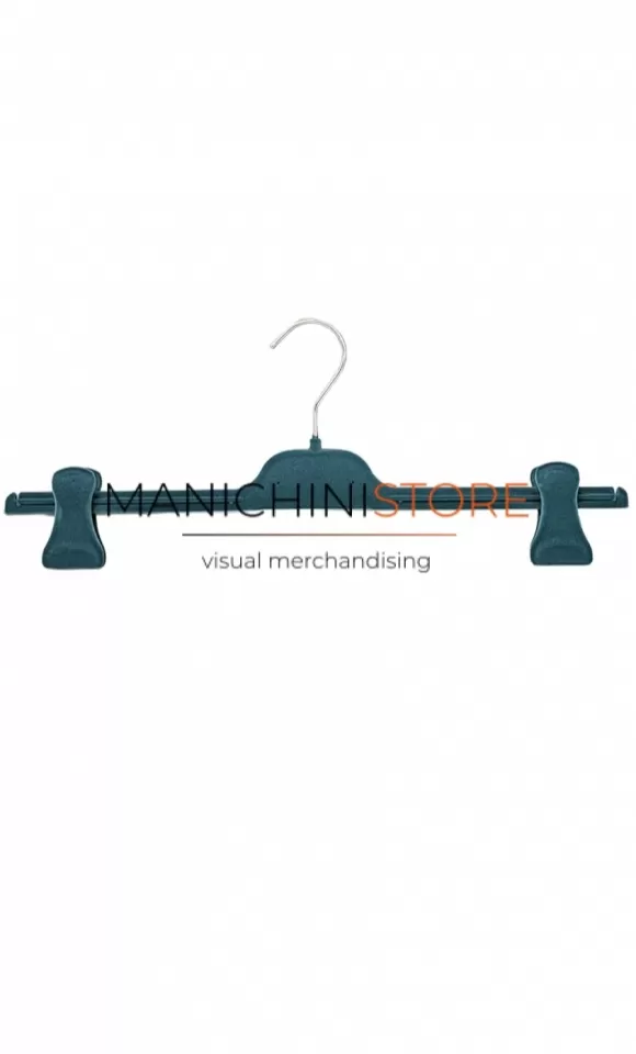 Gruccia appendiabito pinza 40 cm - Velluto petrolio