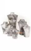 Torso display gioielli cartapesta argento