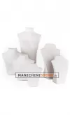Torso display gioielli cartapesta bianco