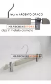 Gruccia legno pinza 40 cm - Silver