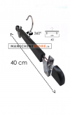 Gruccia legno pinza 40 cm - Nero Venato