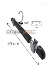 Gruccia legno pinza 40 cm - Nero Venato