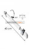 Gruccia legno pinza 40 cm - Bianco Venato