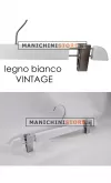 Gruccia legno pinza 40 cm - Bianco Venato