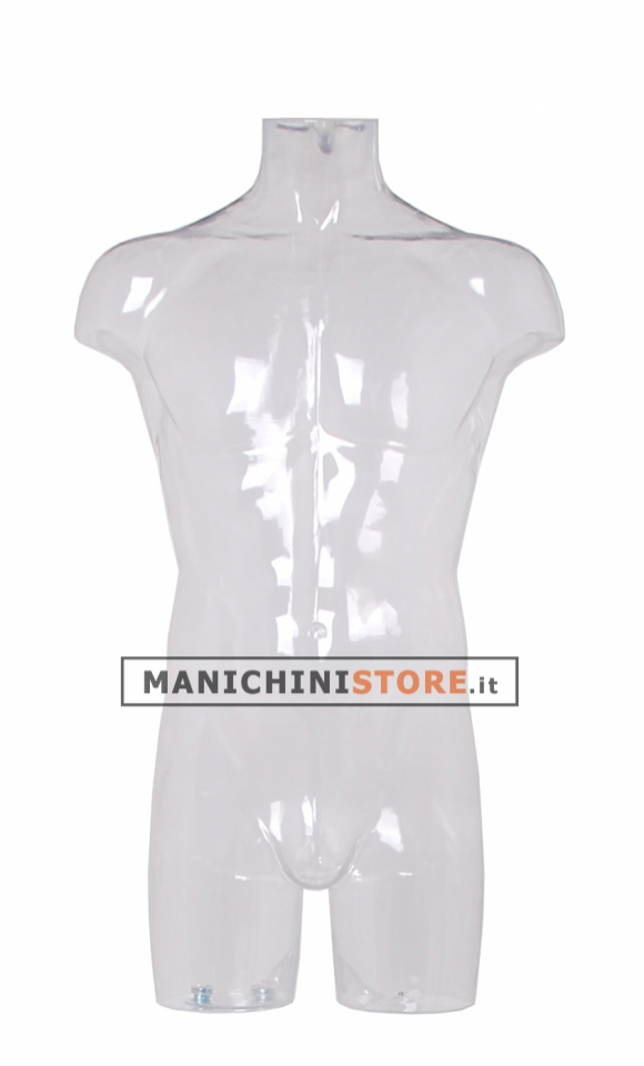 Busto manichino uomo trasparente NEW senza base