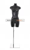 Busto manichino donna nero NEW con base cromata