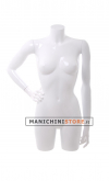 Busto manichino donna bianco lucido con braccia N17